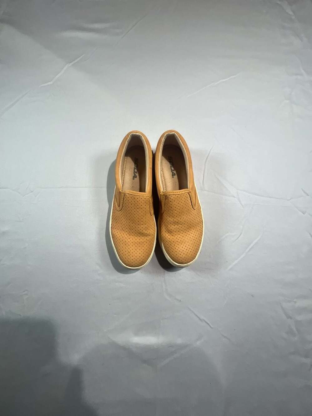 Soda yellow slip on shoes size 7
